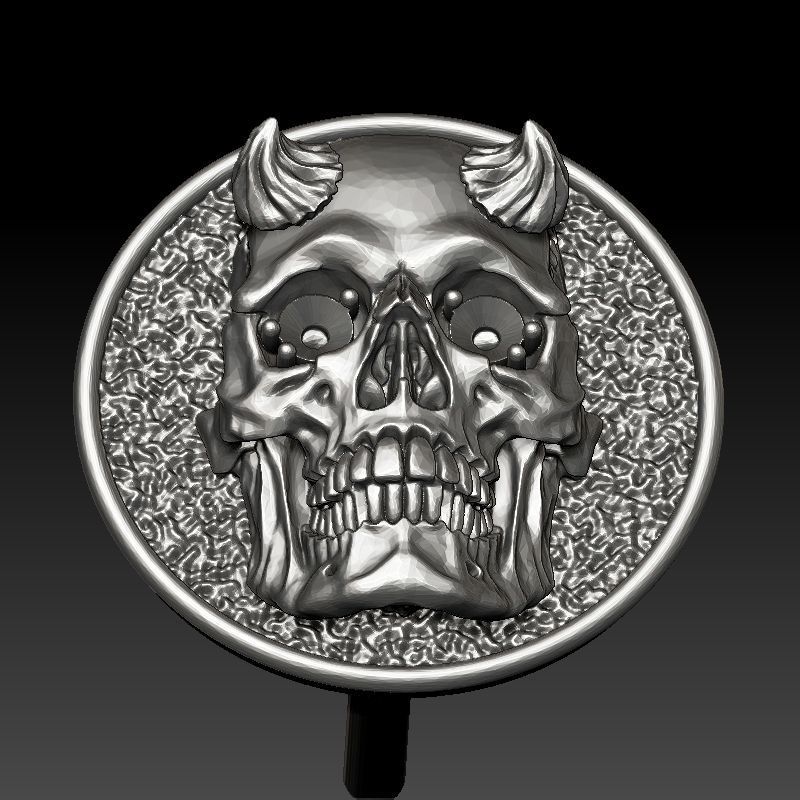 skull earrings studs 3D print model_24