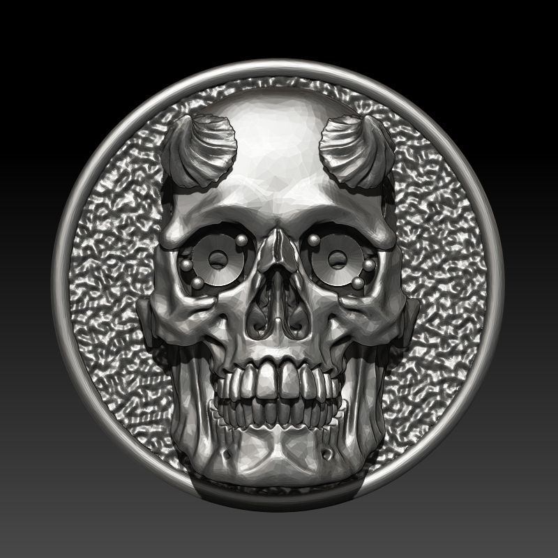 skull earrings studs 3D print model_25