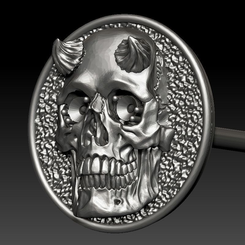 skull earrings studs 3D print model_2