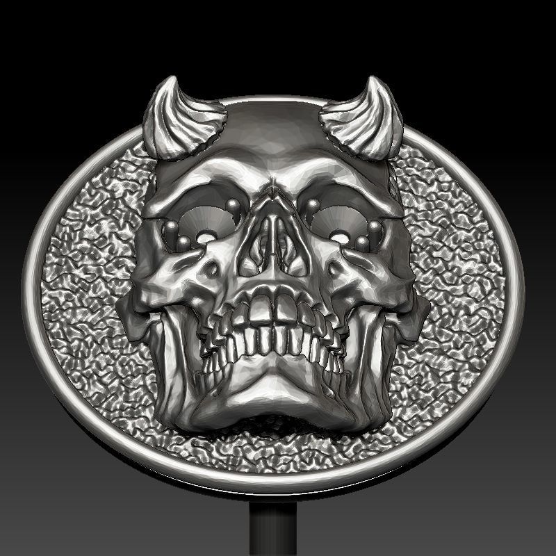 skull earrings studs 3D print model_15