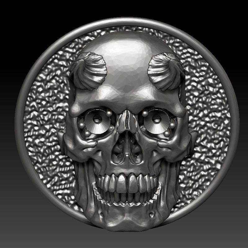 skull earrings studs 3D print model_10