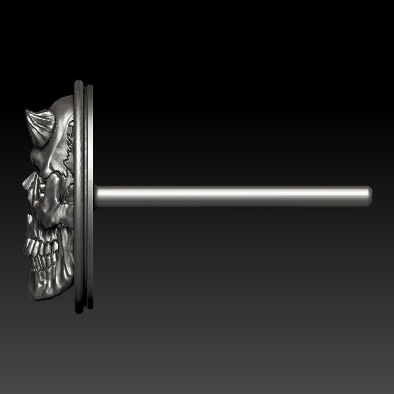 skull earrings studs 3D print model_21