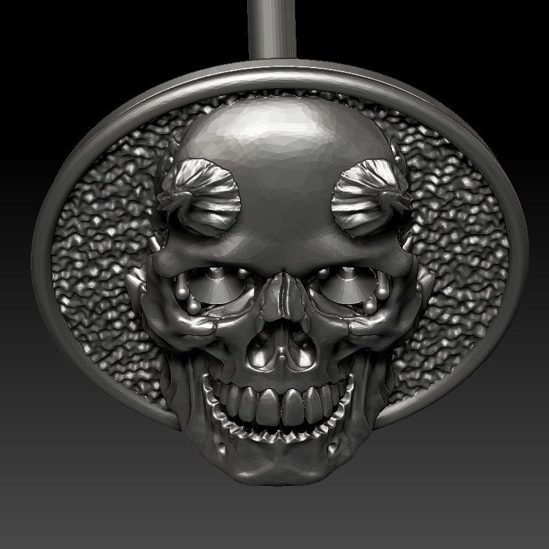 skull earrings studs 3D print model_12