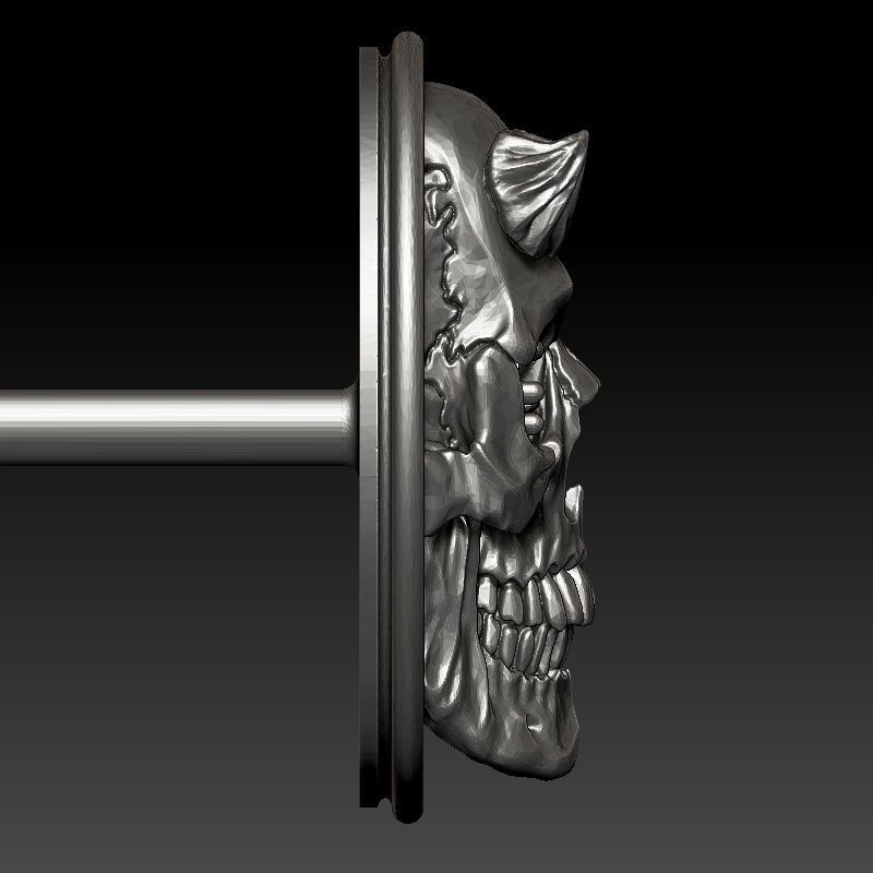 skull earrings studs 3D print model_7