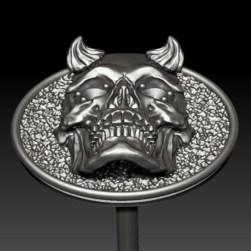 skull earrings studs 3D print model_16