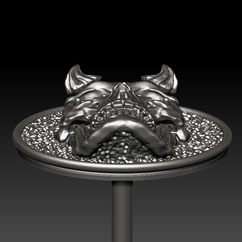 skull earrings studs 3D print model_17