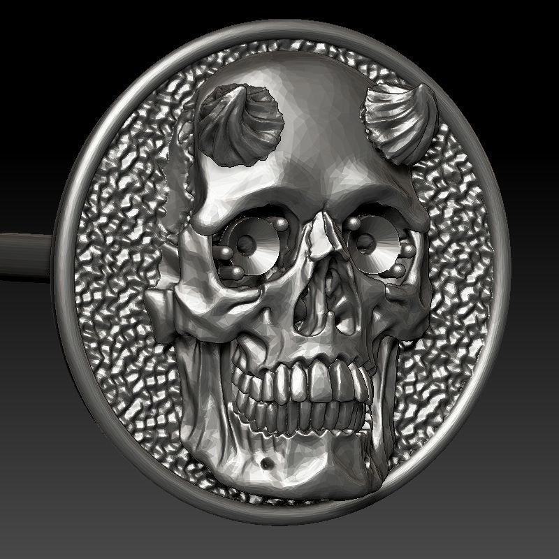 skull earrings studs 3D print model_9