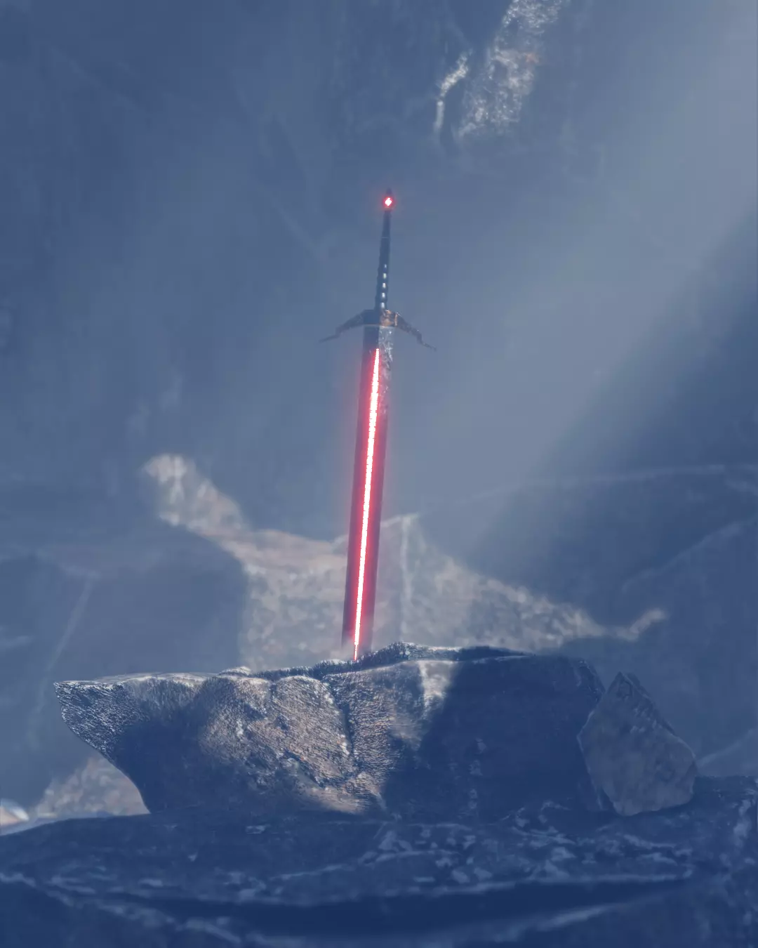 Blender Fast Track Sword In Stone Free 3D model