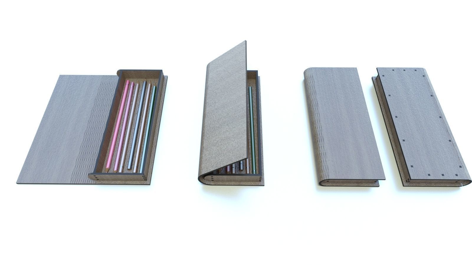 WOODEN BOX Low-poly 3D model_2