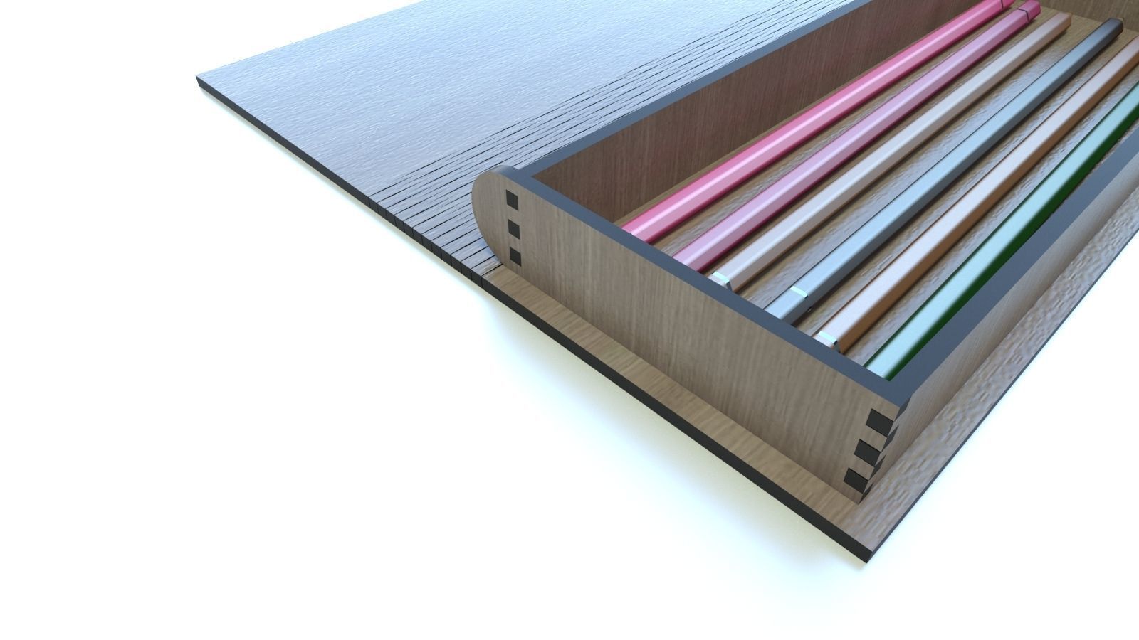 WOODEN BOX Low-poly 3D model_9