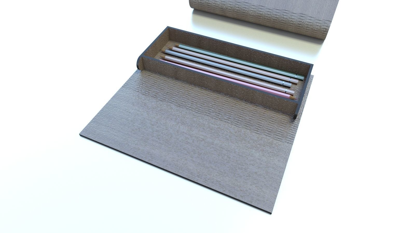 WOODEN BOX Low-poly 3D model_7