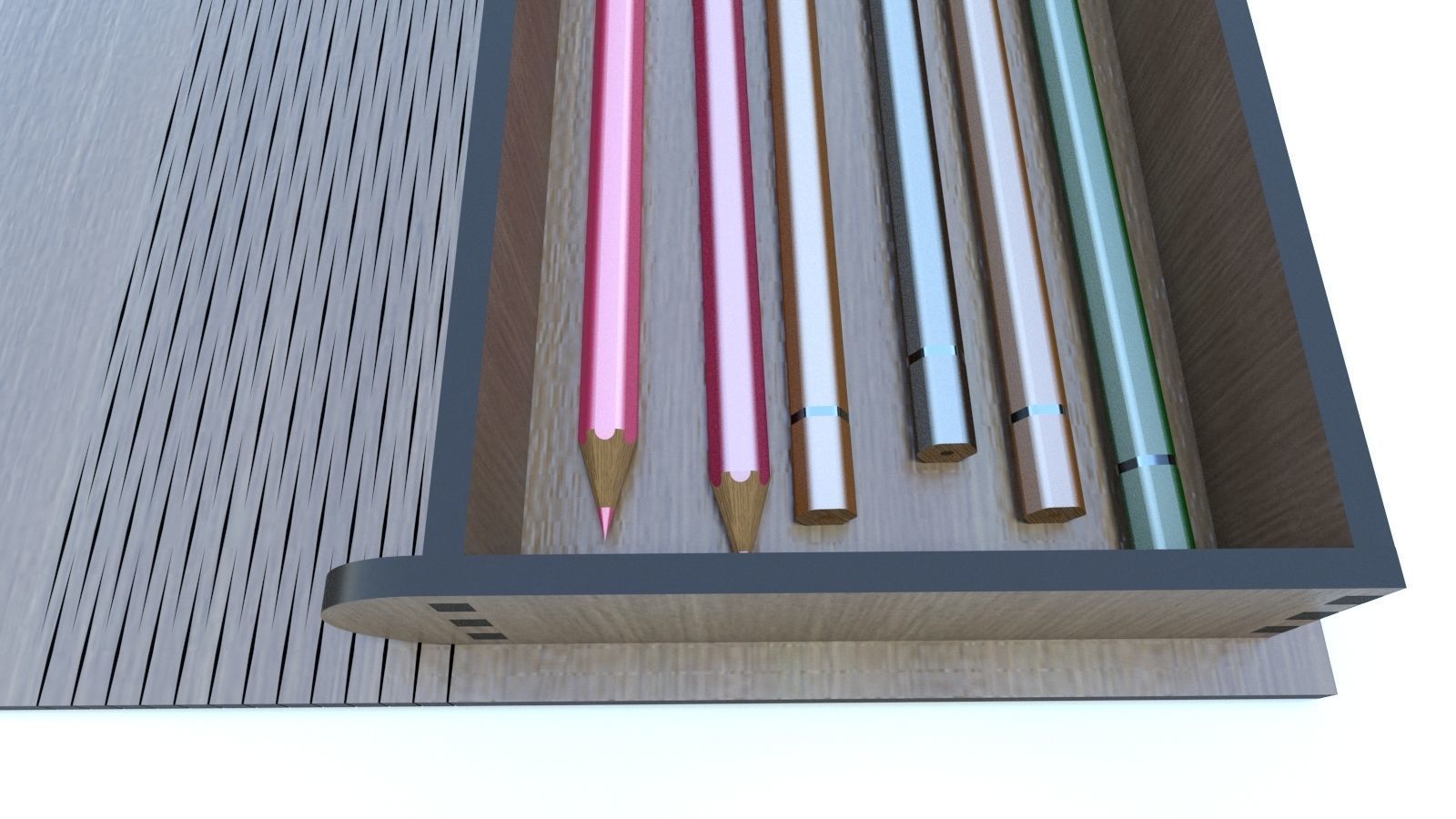 WOODEN BOX Low-poly 3D model_23