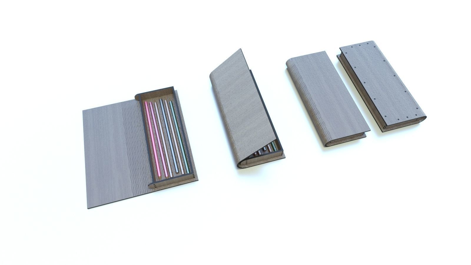 WOODEN BOX Low-poly 3D model_4