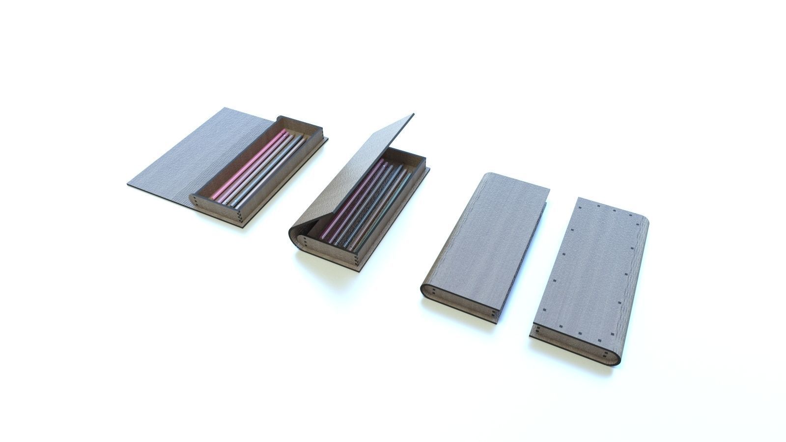 WOODEN BOX Low-poly 3D model_3