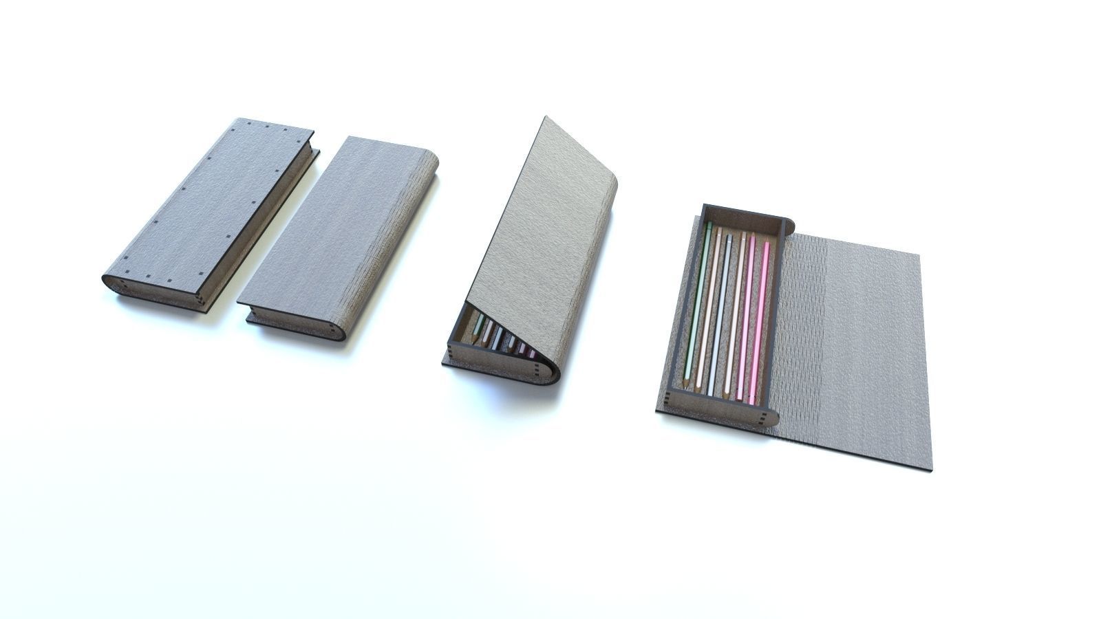 WOODEN BOX Low-poly 3D model_5