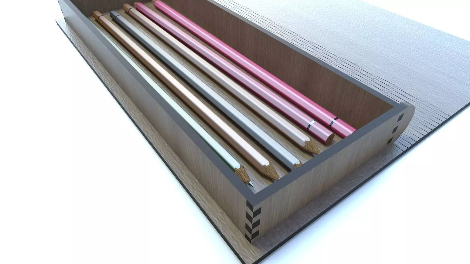 WOODEN BOX Low-poly 3D model_0