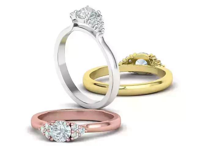 Paradise Classic Engagement ring  5mm stone 3dmodel