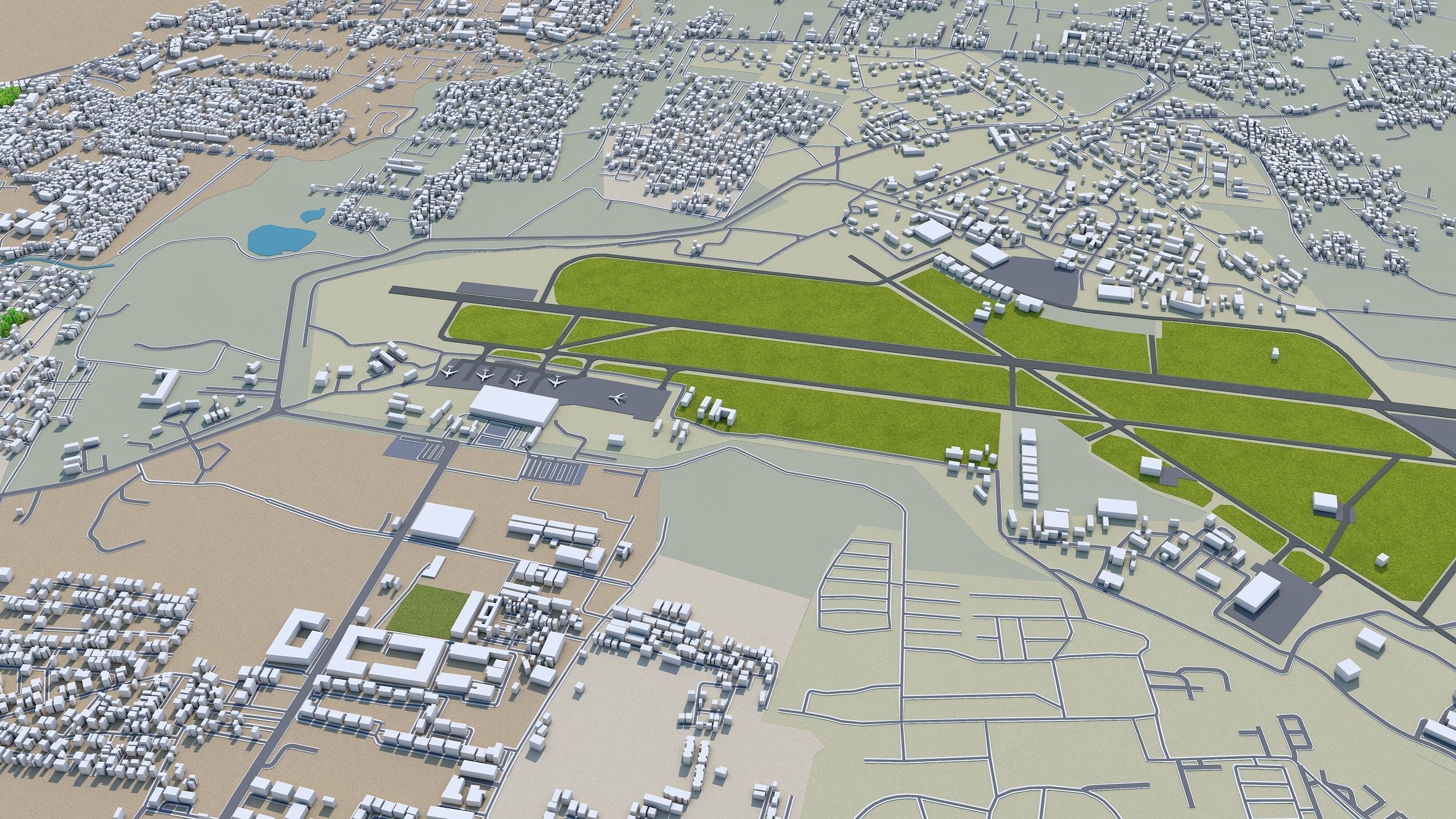 Pune India 50km Low-poly 3D model_10