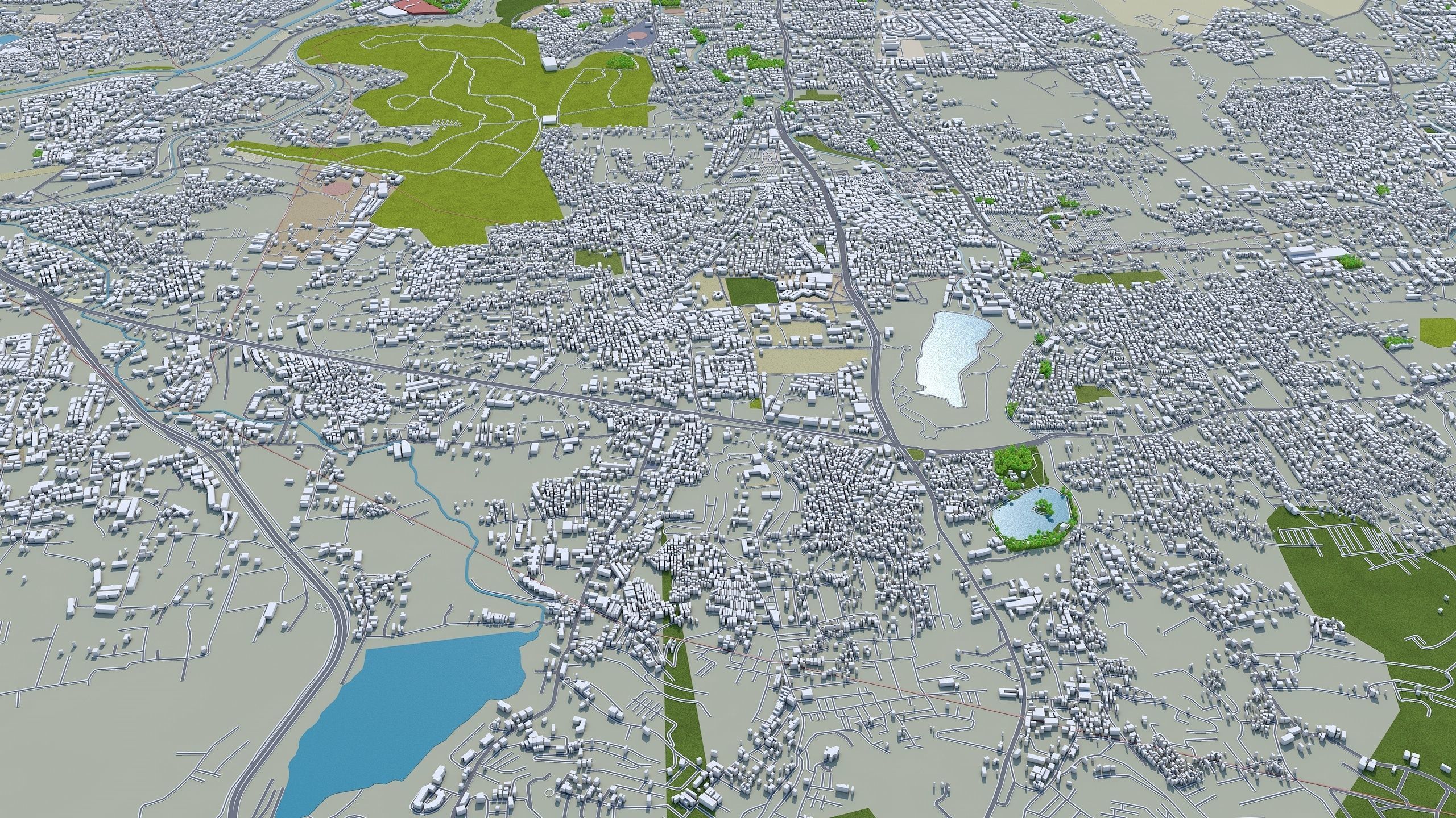 Pune India 50km Low-poly 3D model_5