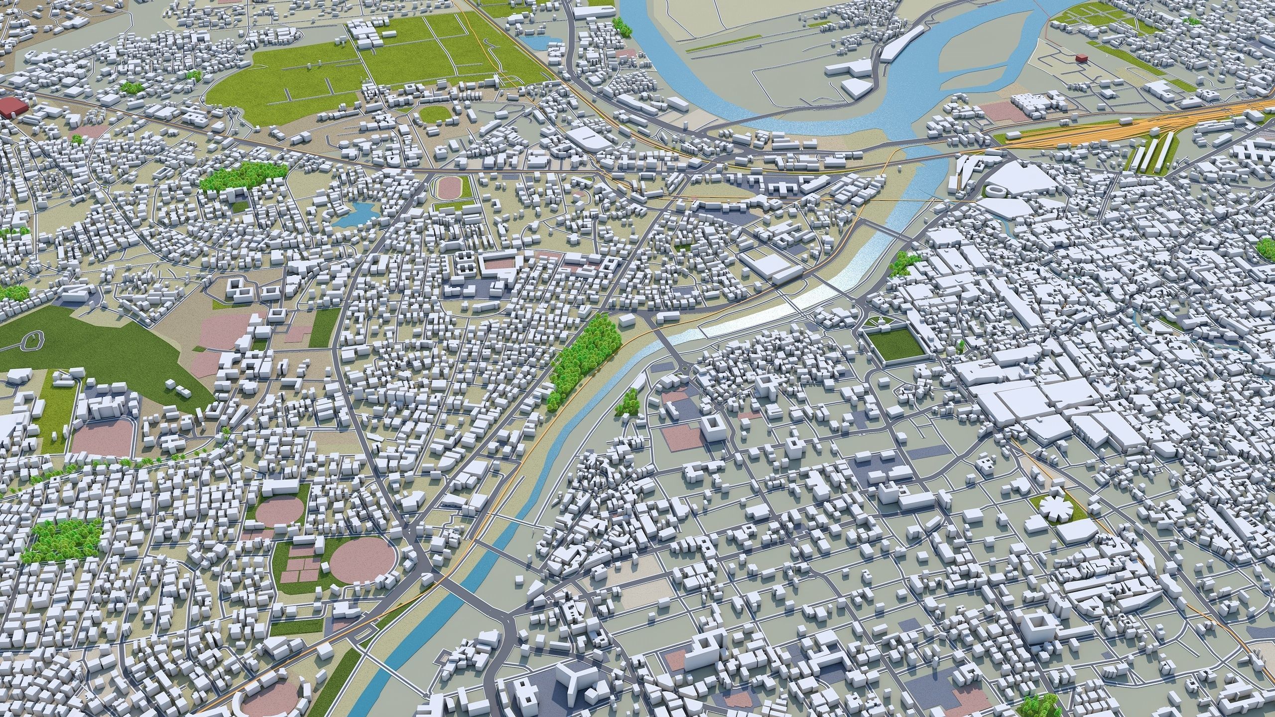 Pune India 50km Low-poly 3D model_3