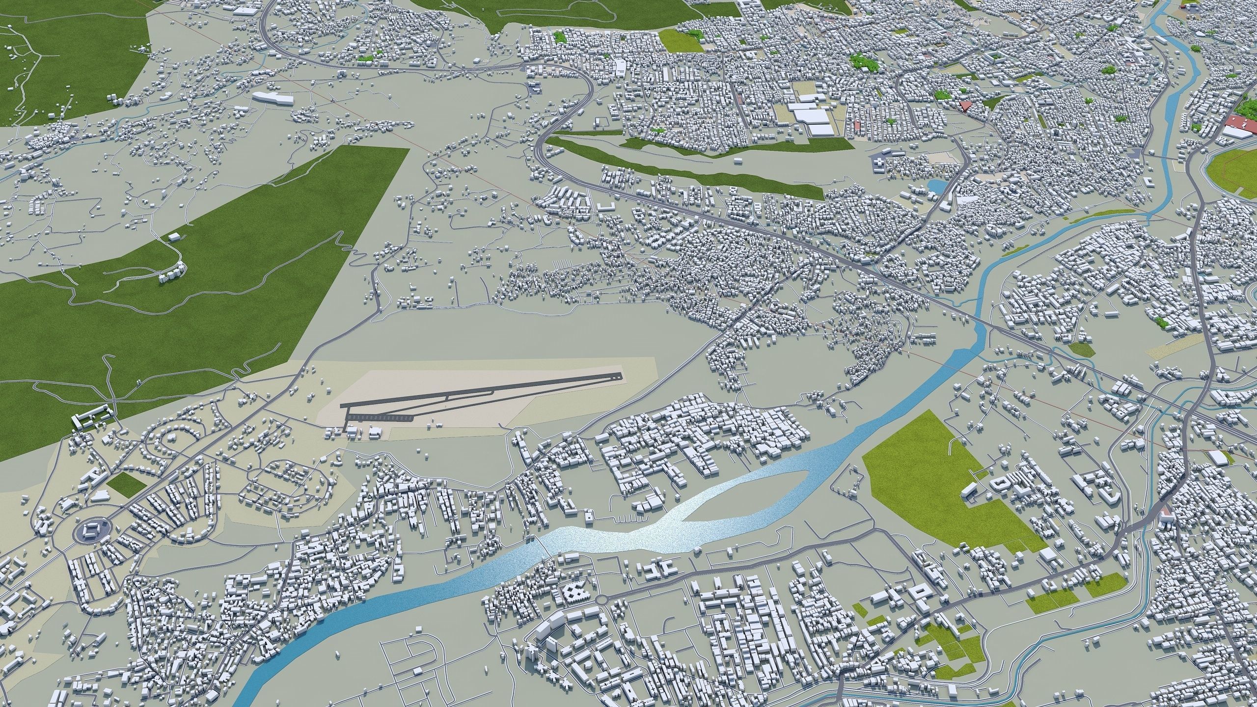 Pune India 50km Low-poly 3D model_6