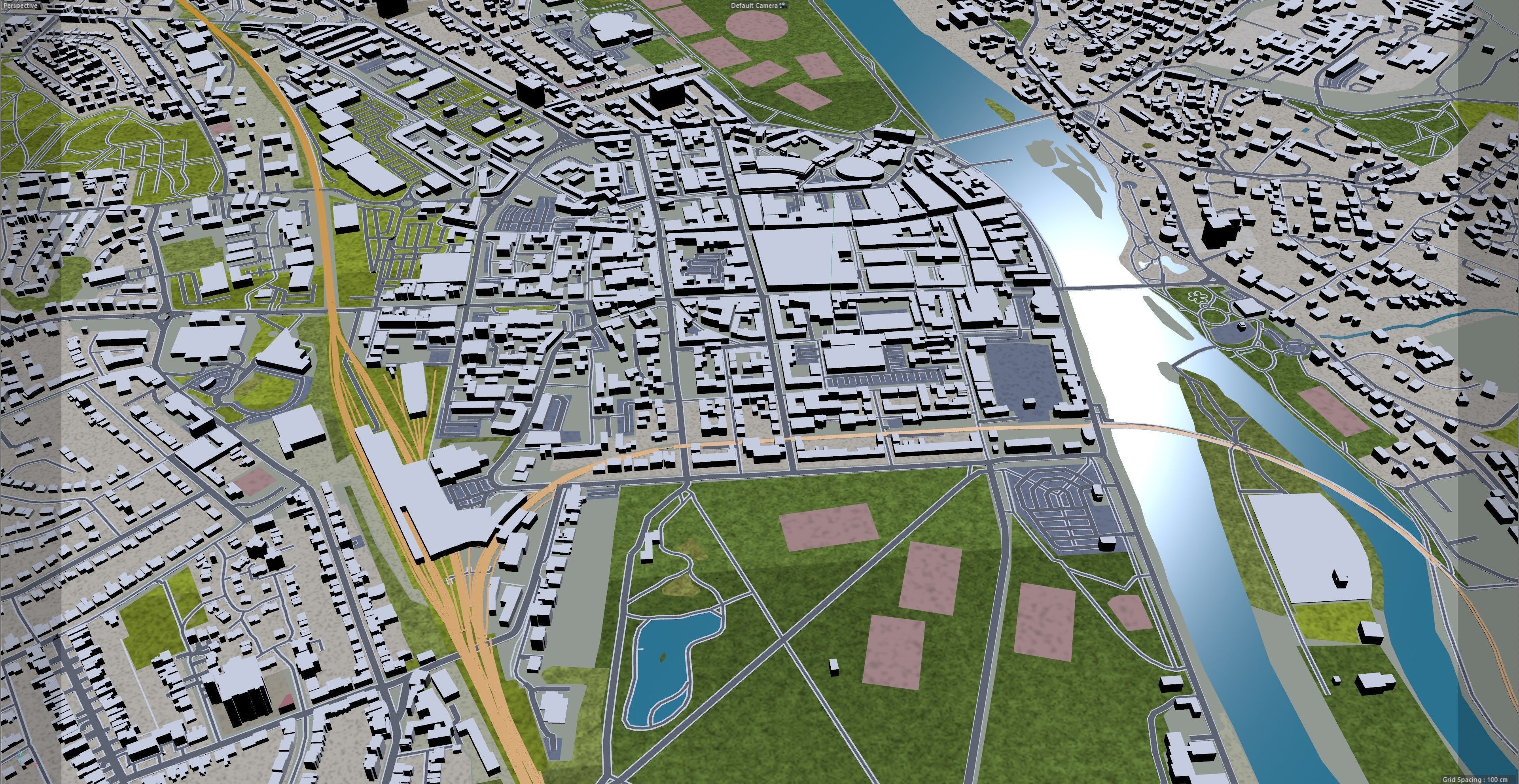 Perth City United Kingdom 20km Low-poly 3D model_10