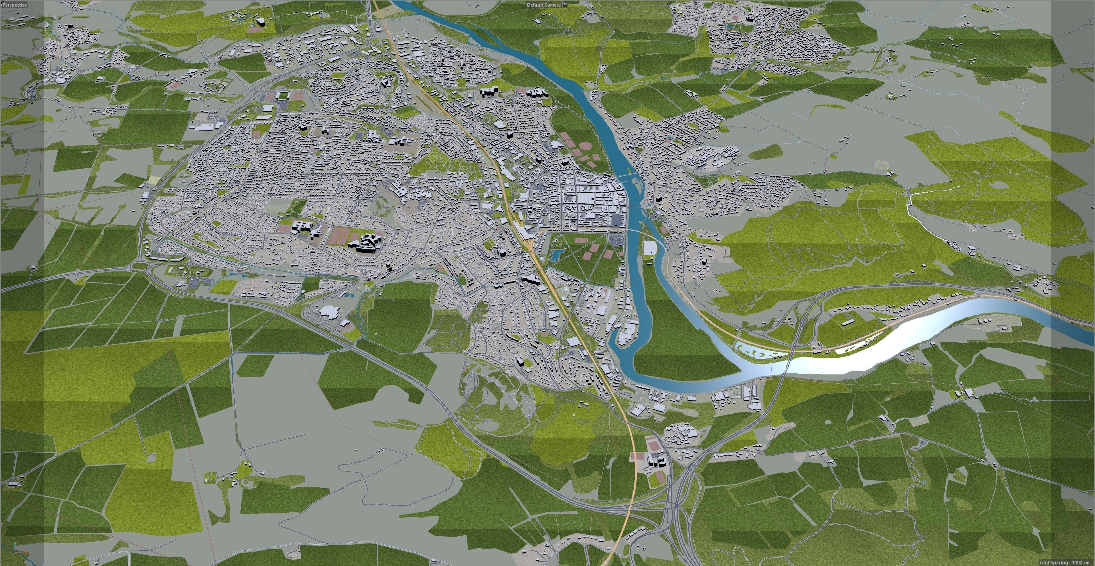 Perth City United Kingdom 20km Low-poly 3D model_13