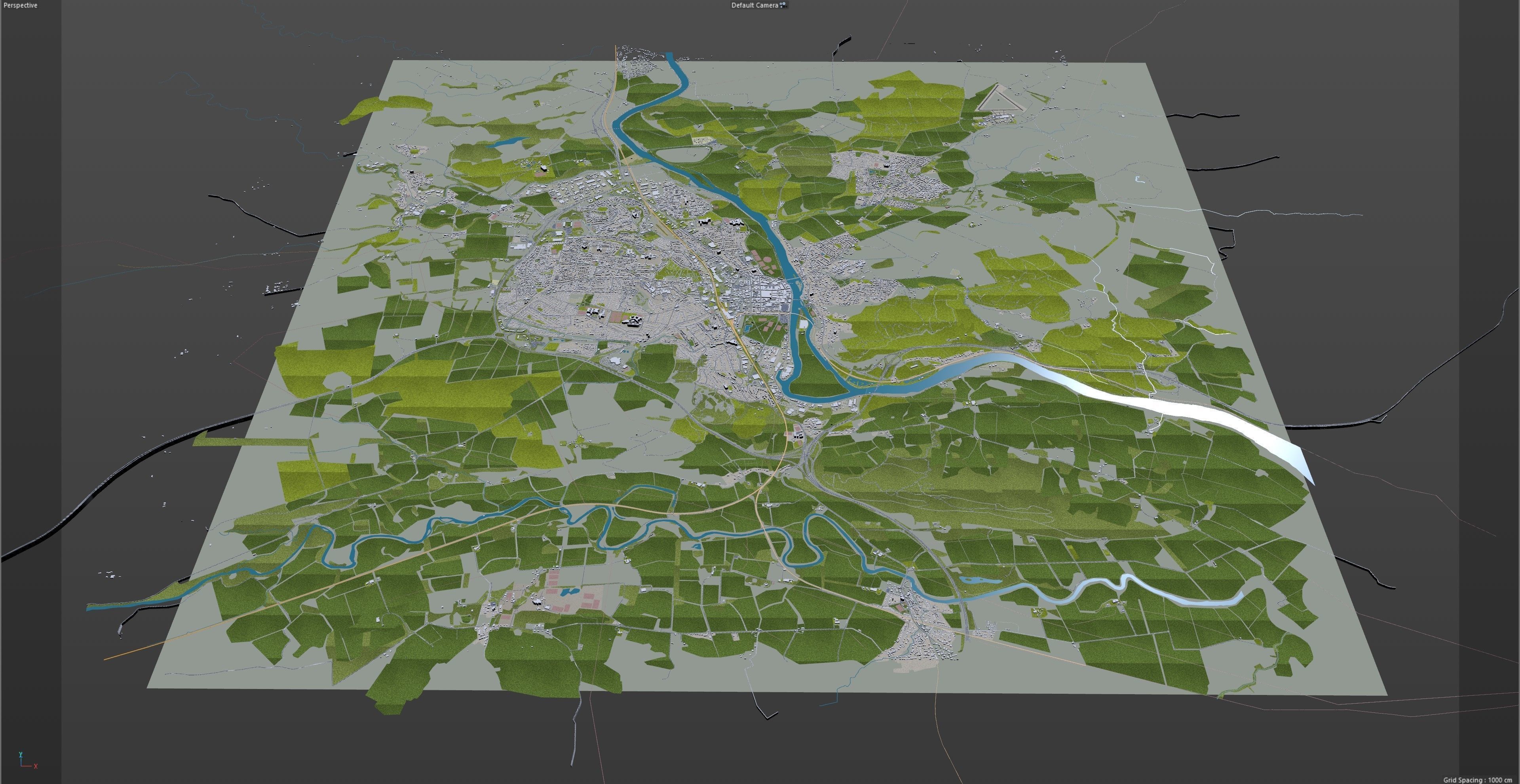 Perth City United Kingdom 20km Low-poly 3D model_14