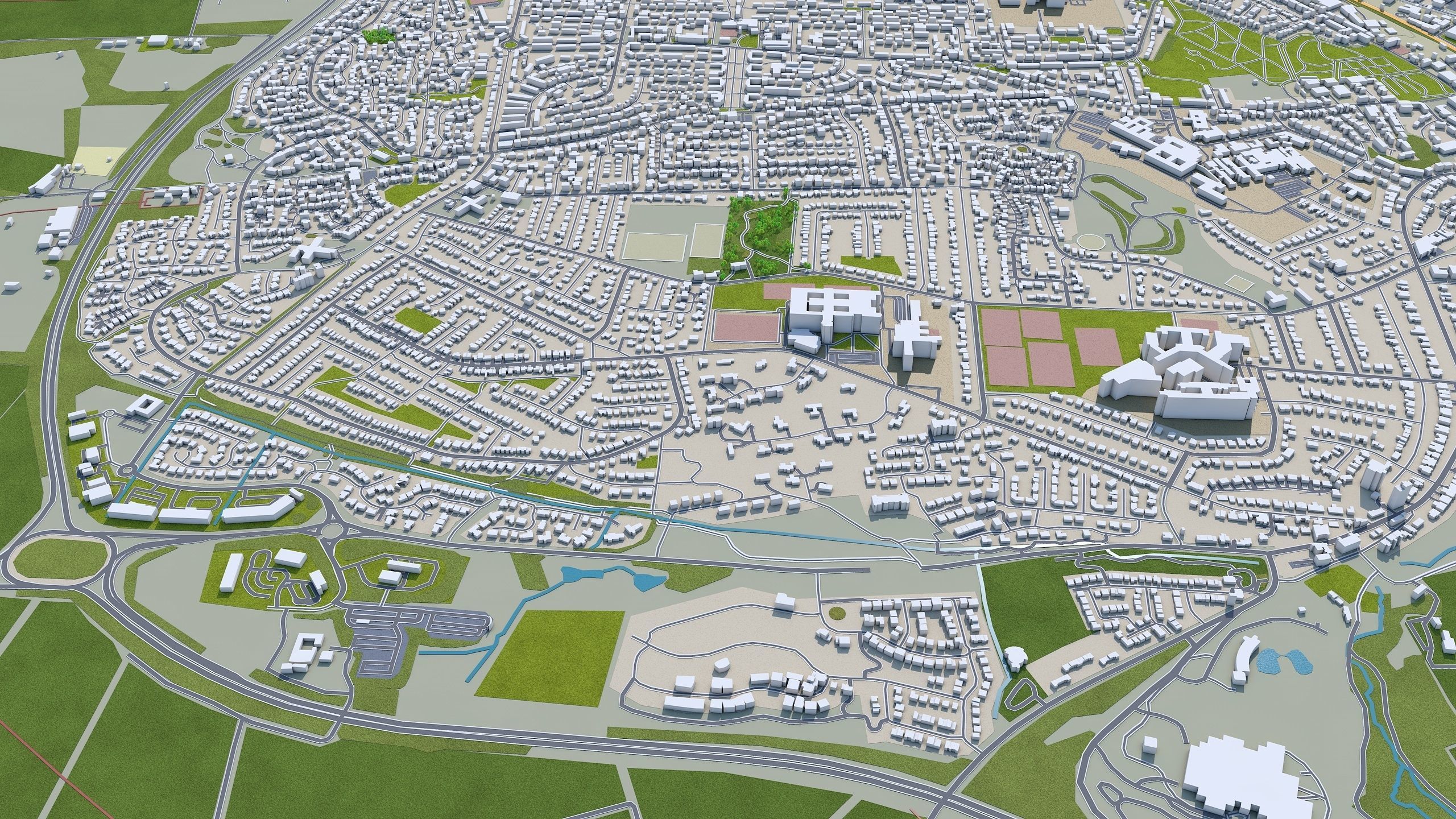 Perth City United Kingdom 20km Low-poly 3D model_7