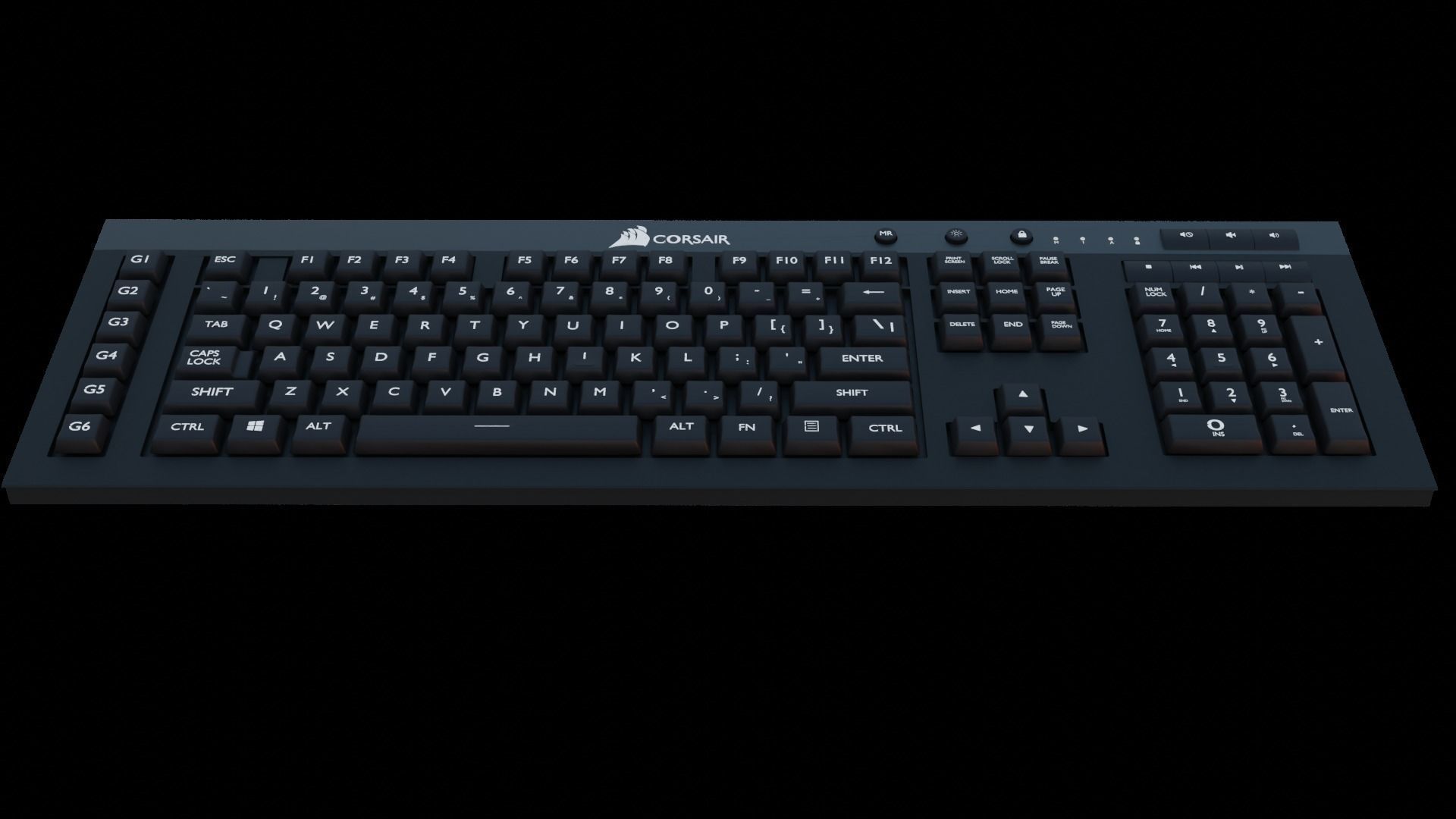 Corsair K55 RBG gaming keyboard 3D model CGTrader