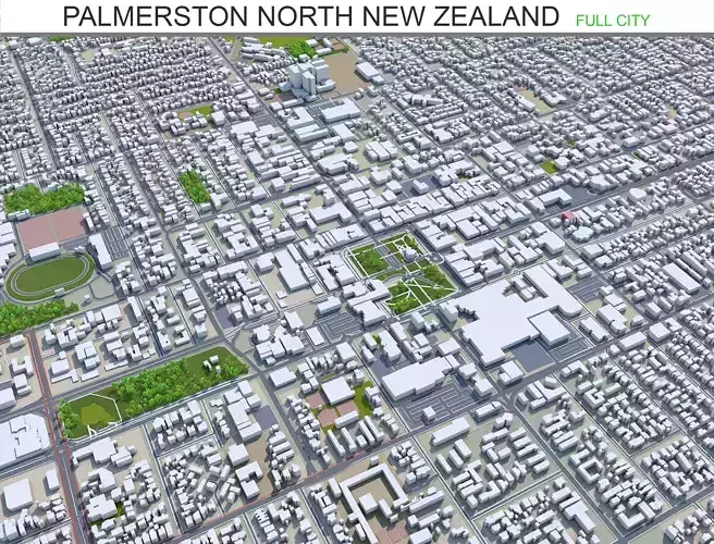 Palmerston North New Zealand Low-poly 3D model