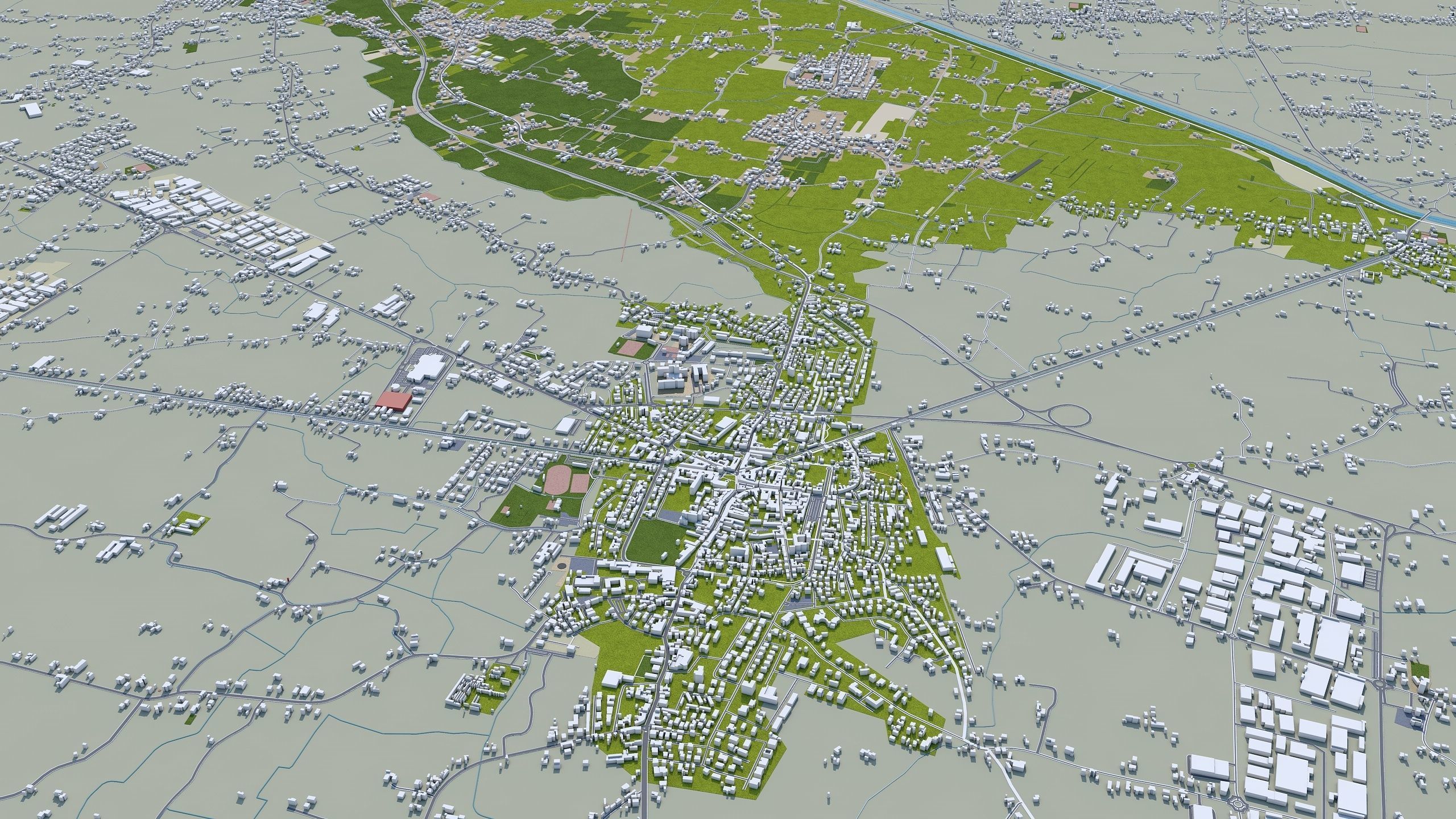 Padua Italy 100km Low-poly 3D model_13