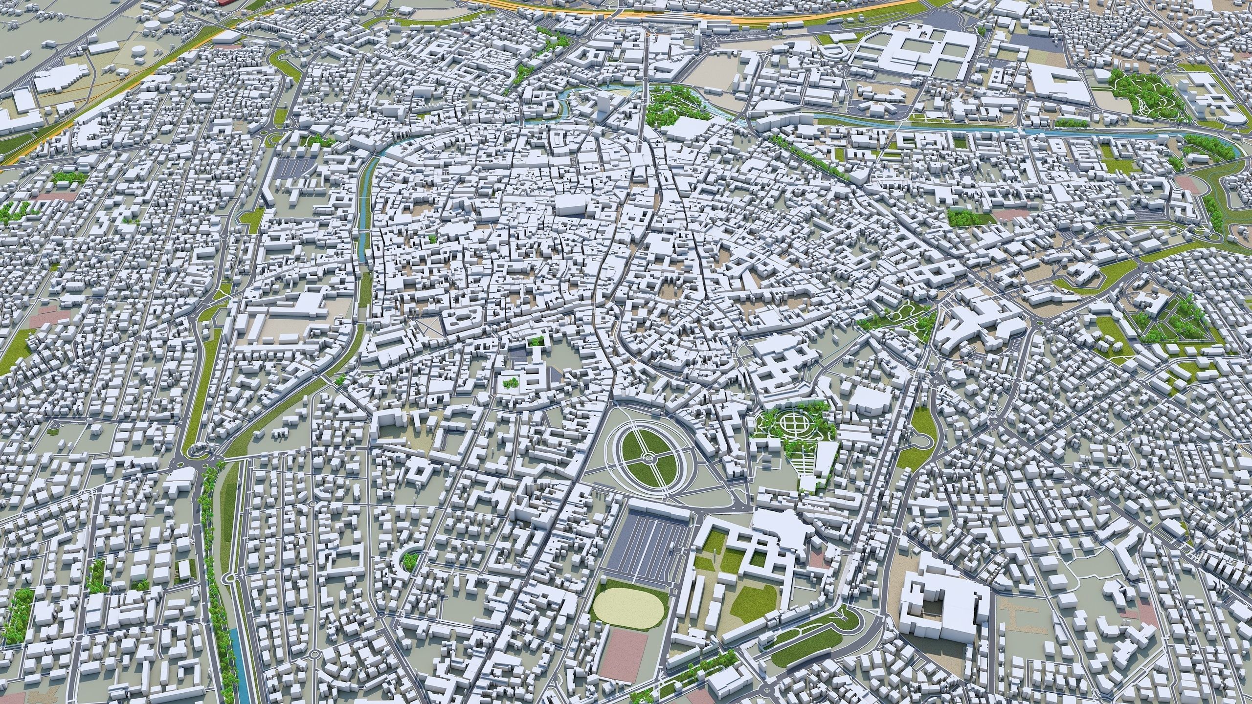 Padua Italy 100km Low-poly 3D model_3