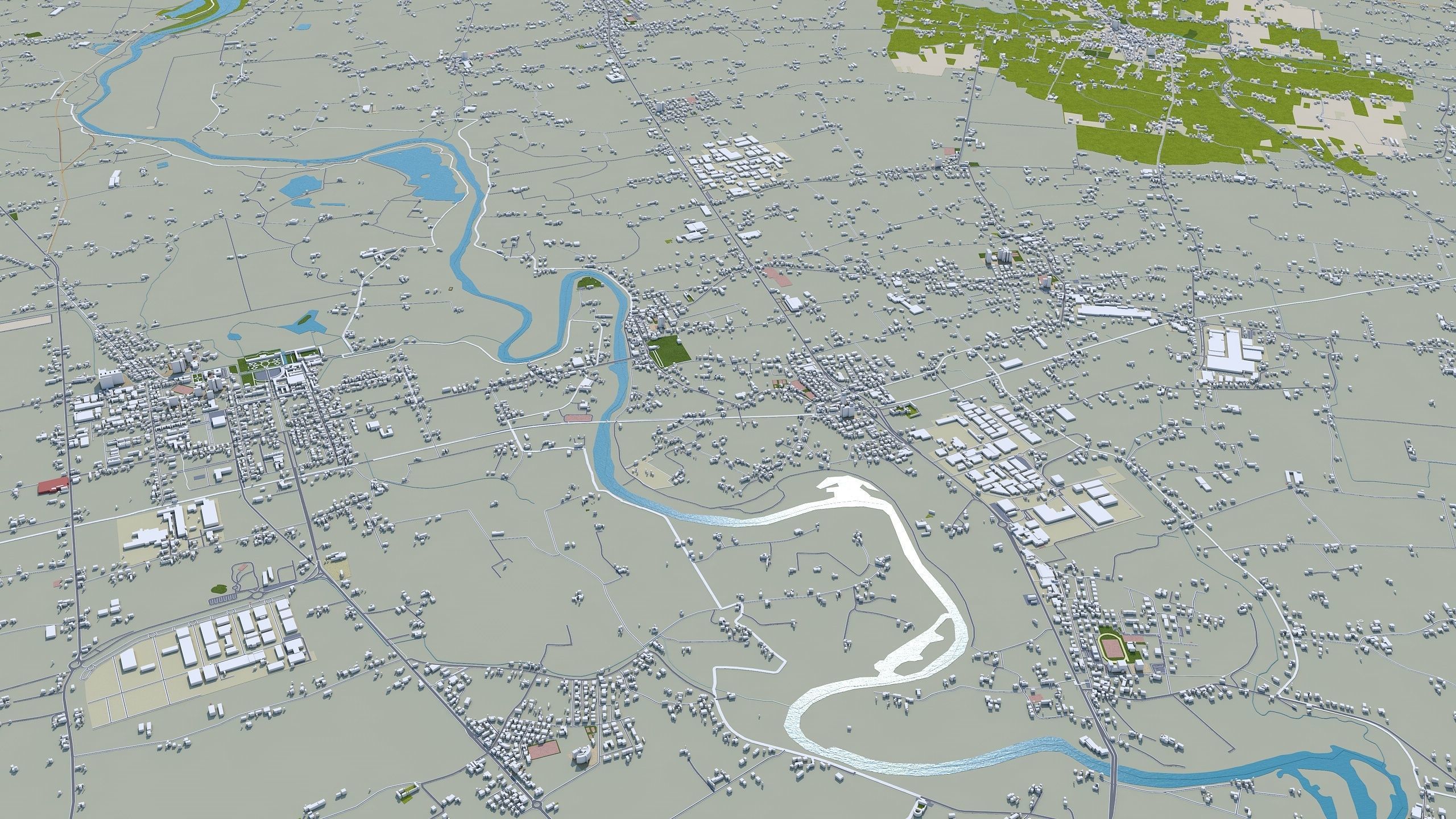 Padua Italy 100km Low-poly 3D model_12