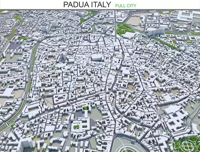 Padua Italy 100km Low-poly 3D model