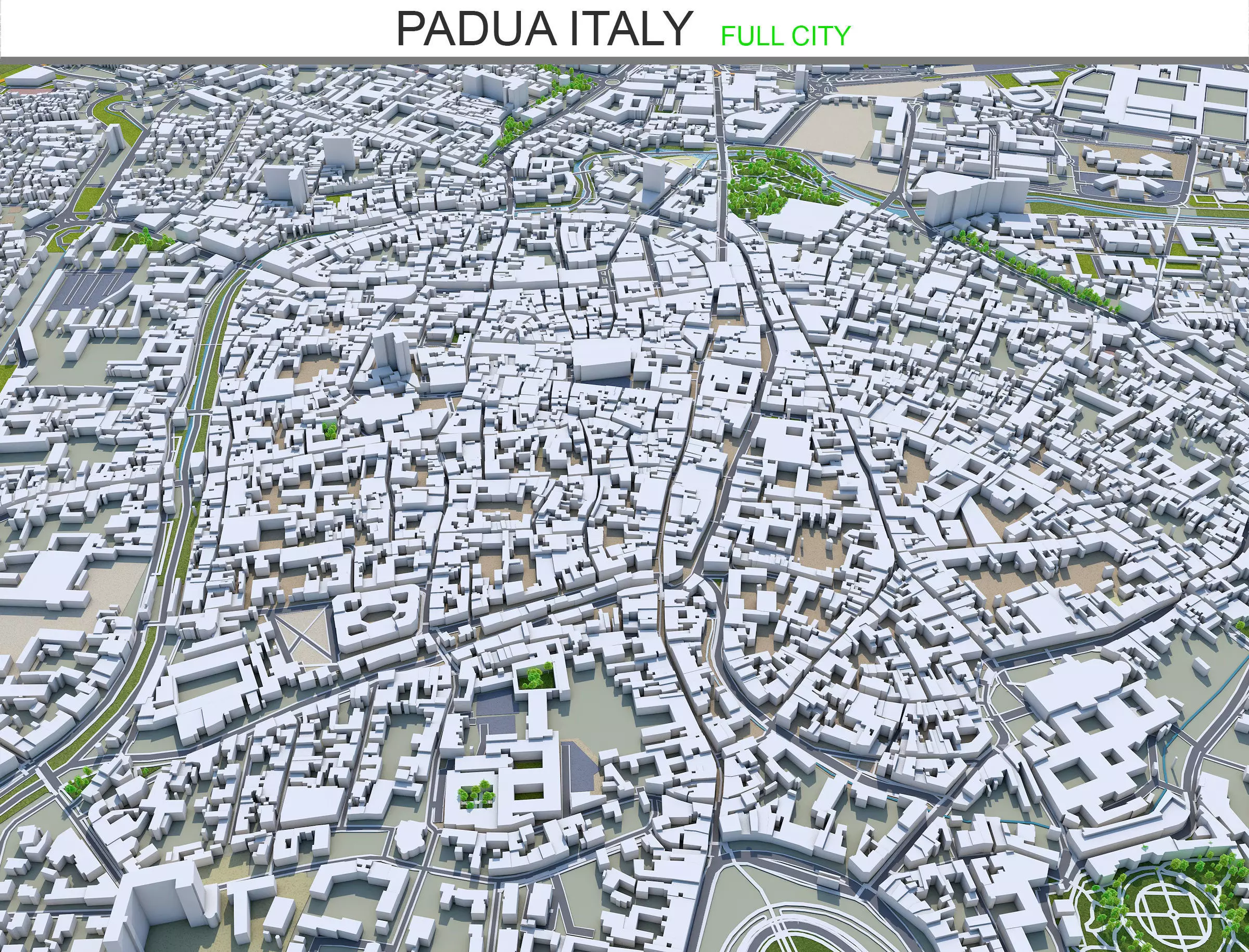 Padua Italy 100km Low-poly 3D model_0