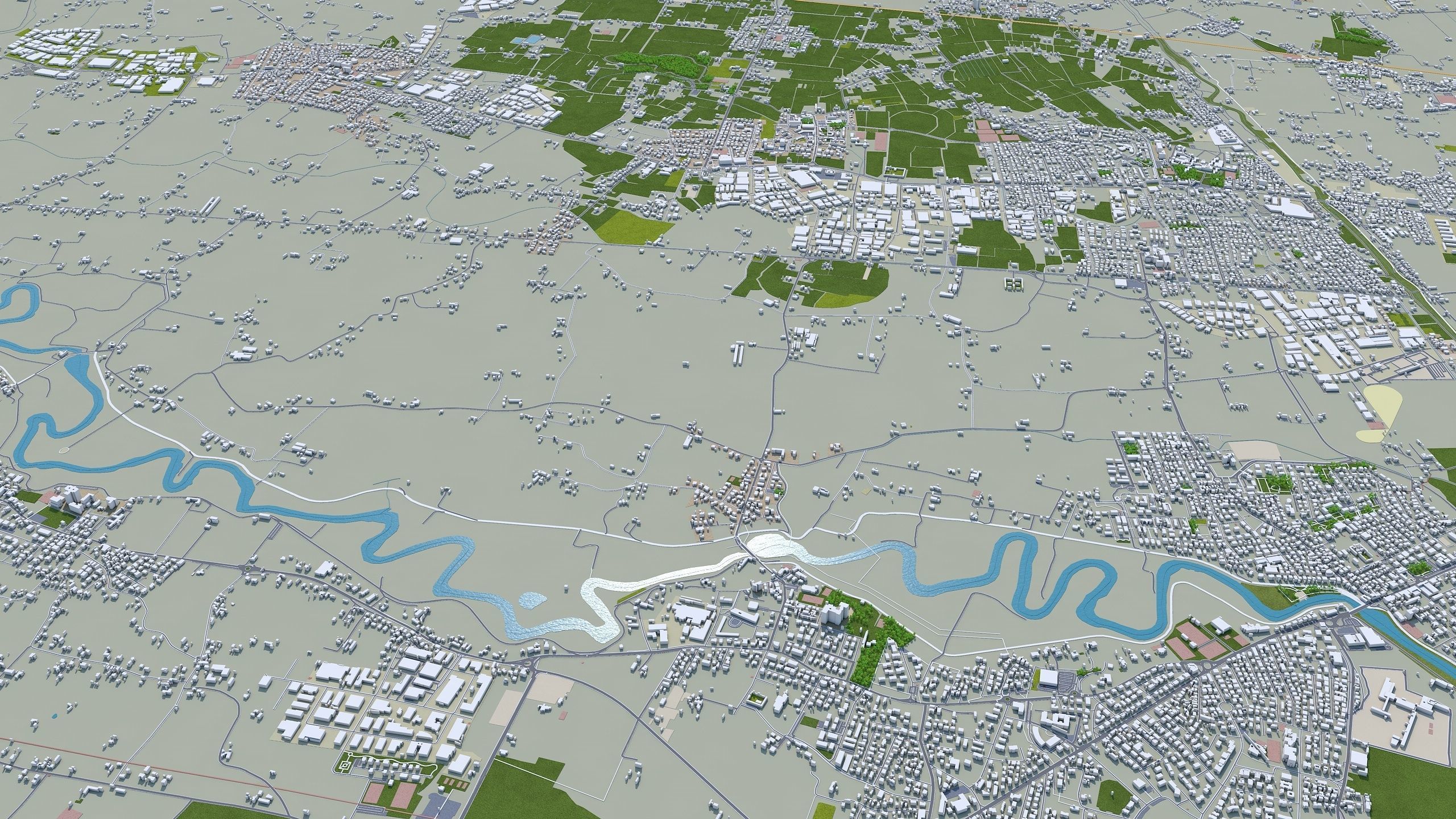 Padua Italy 100km Low-poly 3D model_6