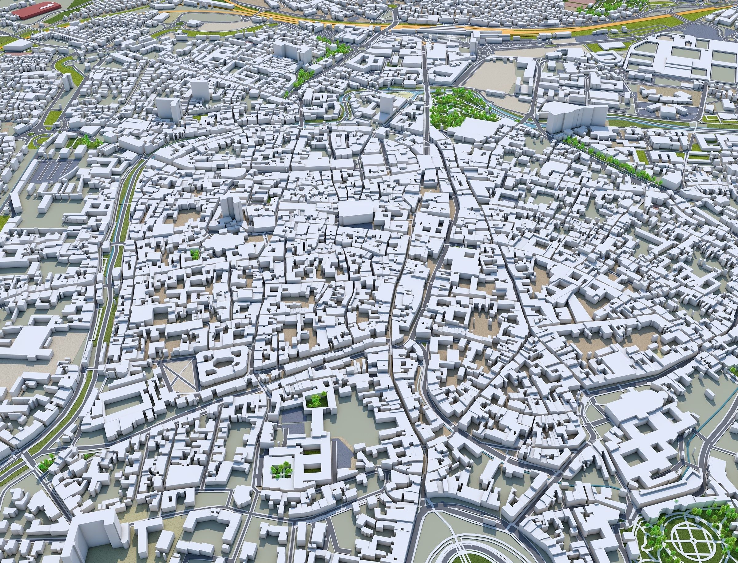 Padua Italy 100km Low-poly 3D model_1