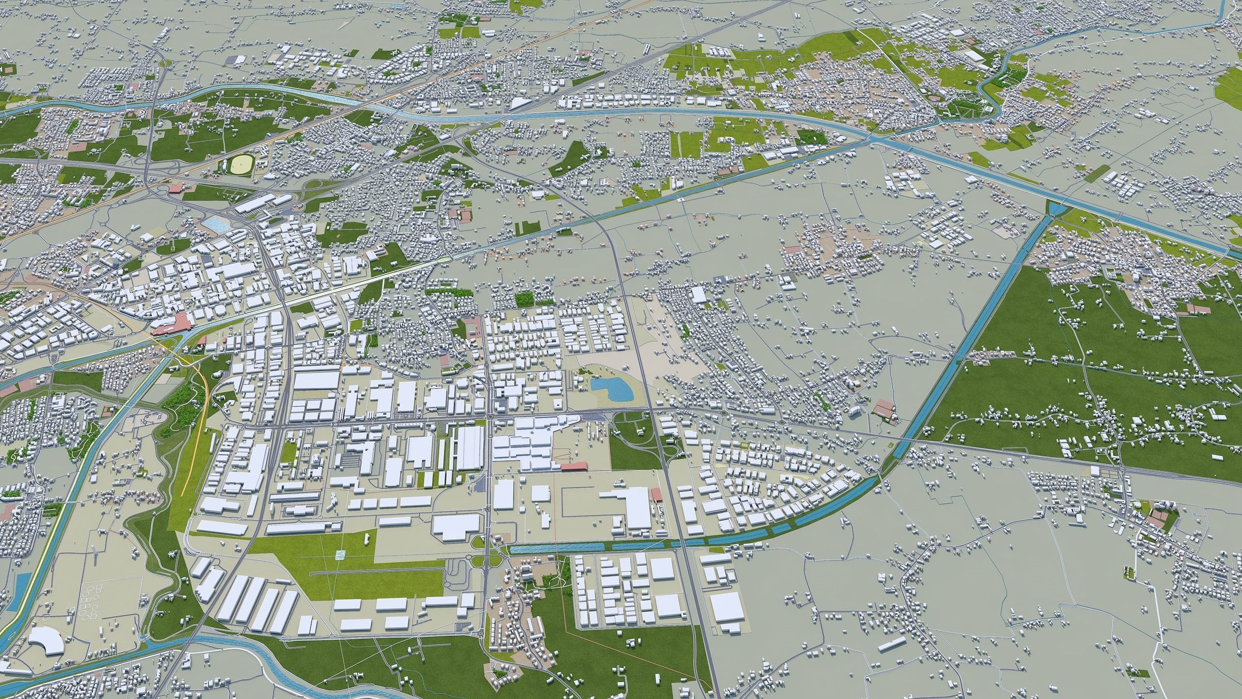 Padua Italy 100km Low-poly 3D model_10