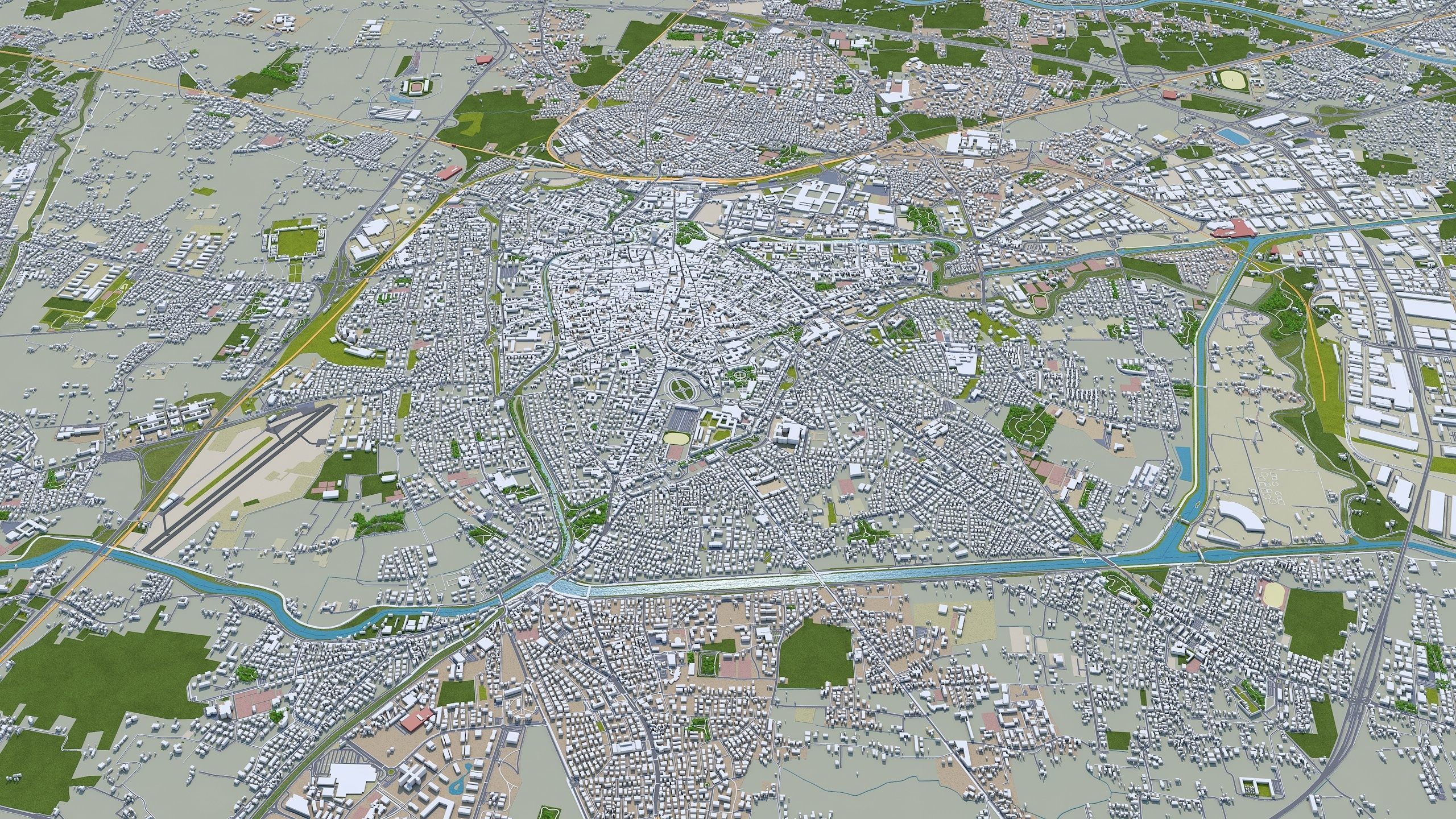 Padua Italy 100km Low-poly 3D model_4