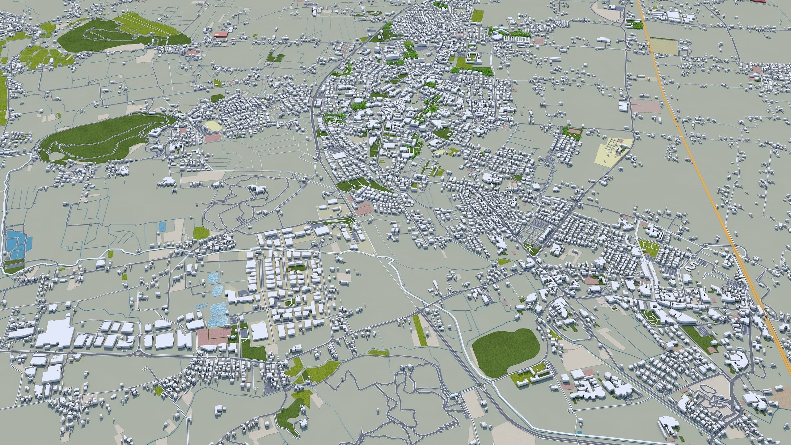 Padua Italy 100km Low-poly 3D model_5