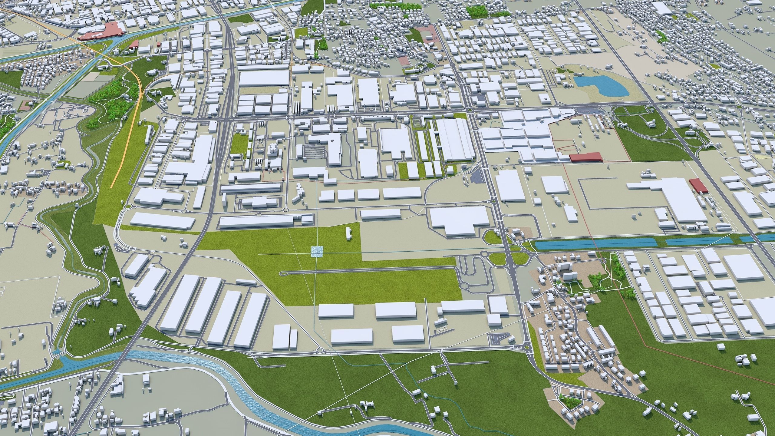 Padua Italy 100km Low-poly 3D model_9