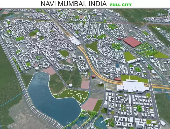 Navi Mumbai India Low-poly 3D model