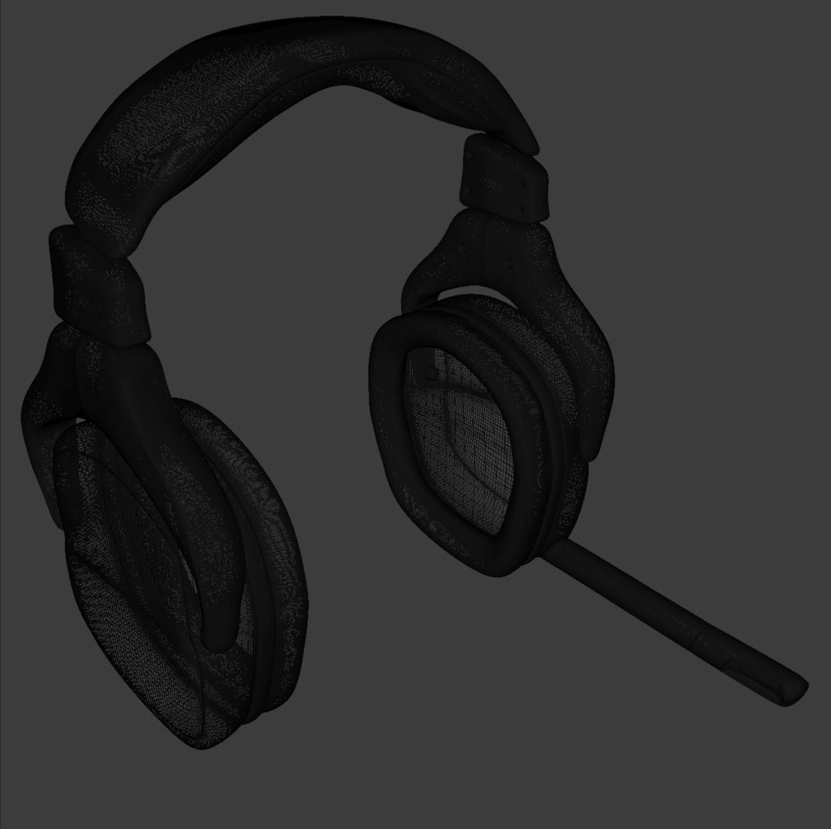 Headphones gaming headset 3D model_4