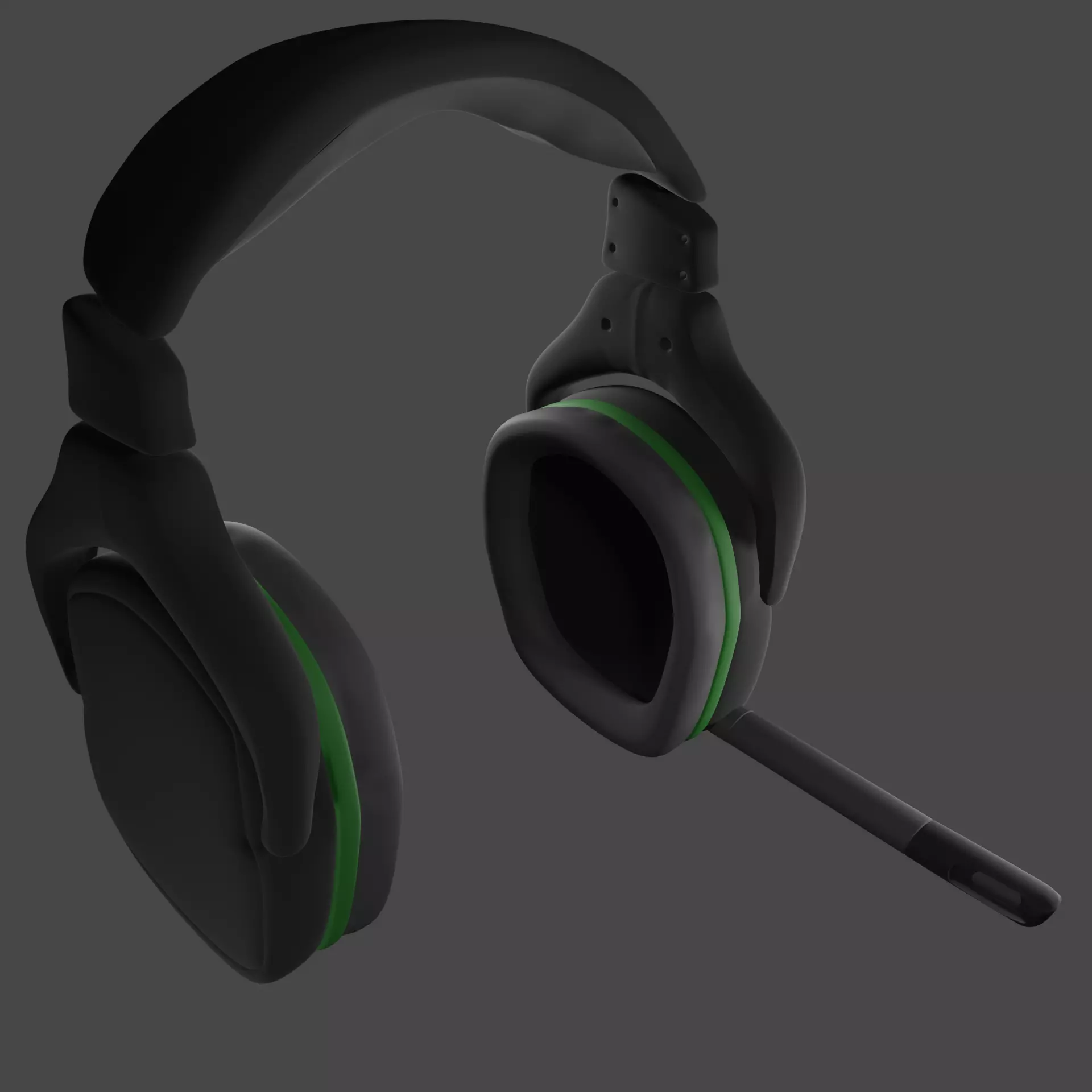 Headphones gaming headset 3D model_0