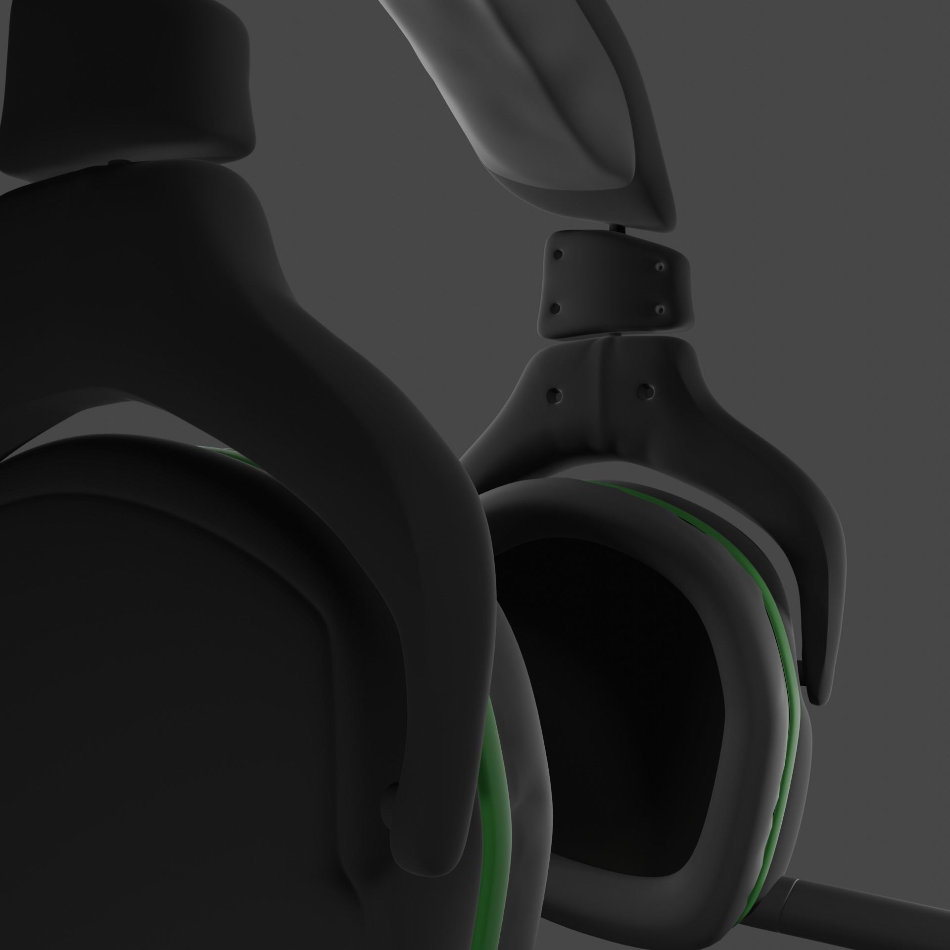 Headphones gaming headset 3D model_2