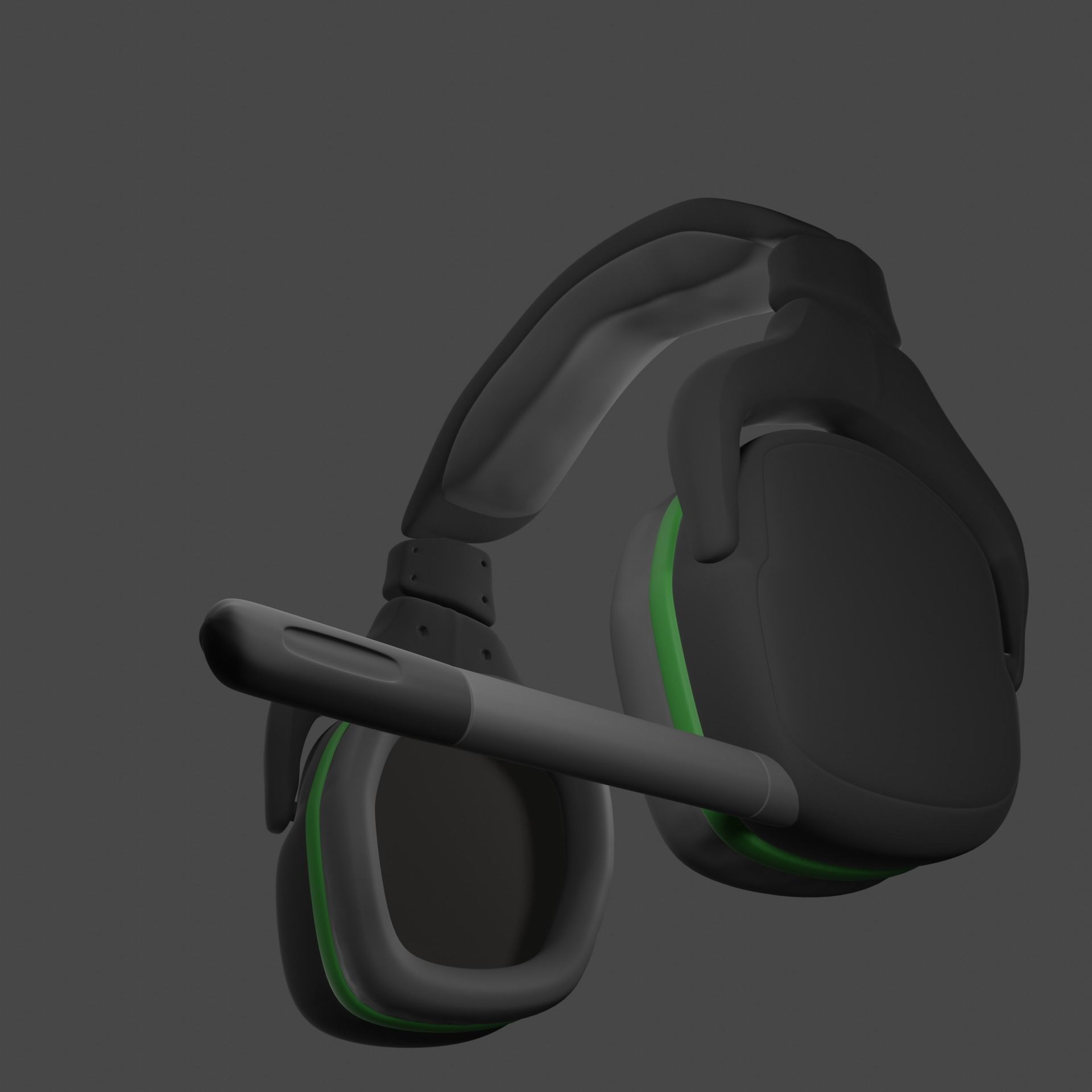 Headphones gaming headset 3D model_1