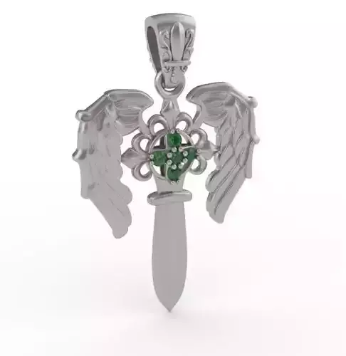 Angel Wings Sword Pendant
