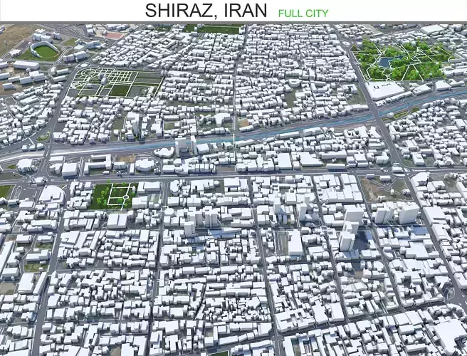 Shiraz City Iran Low-poly 3D model