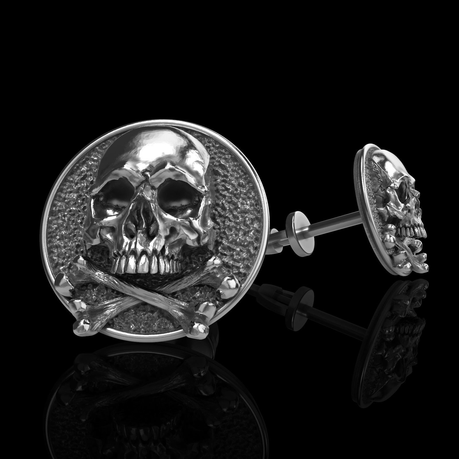 skull earrings studs 44 3D Model Collection_57